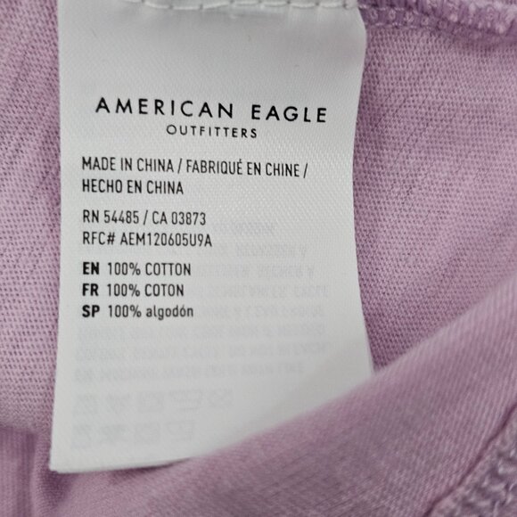 American Eagle Women's Lilac Purple Puff Sleeve Button Front Top Size M NWT - Picture 9 of 12
